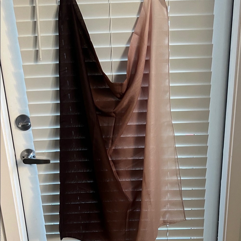 Beige Brown Lightweight Headscarf Shawl Wrap NWOT